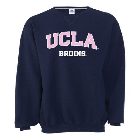 Russell Athletic UCLA Pastel Pink Fleece Navy Crew