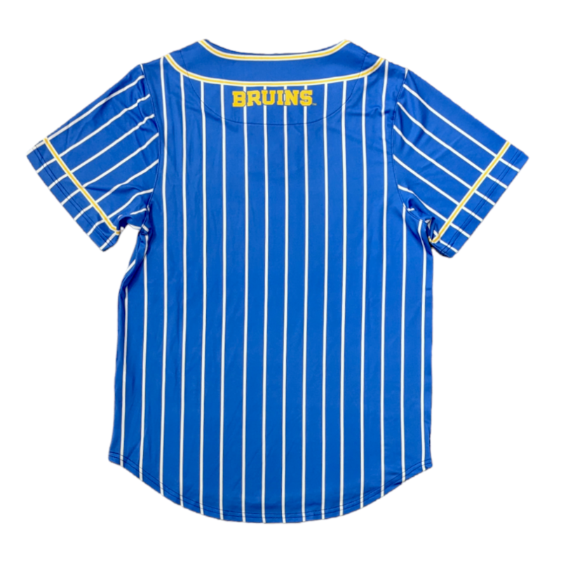 Boxercraft UCLA Script Baseball Blue Jersey Pinstripe Shirt