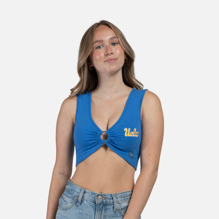 Boxercraft UCLA Football Jersey Ladies Crop Tee Blue