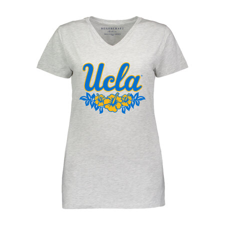 Boxercraft UCLA Hibiscus Ladies V-Neck T-Shirt Oxford