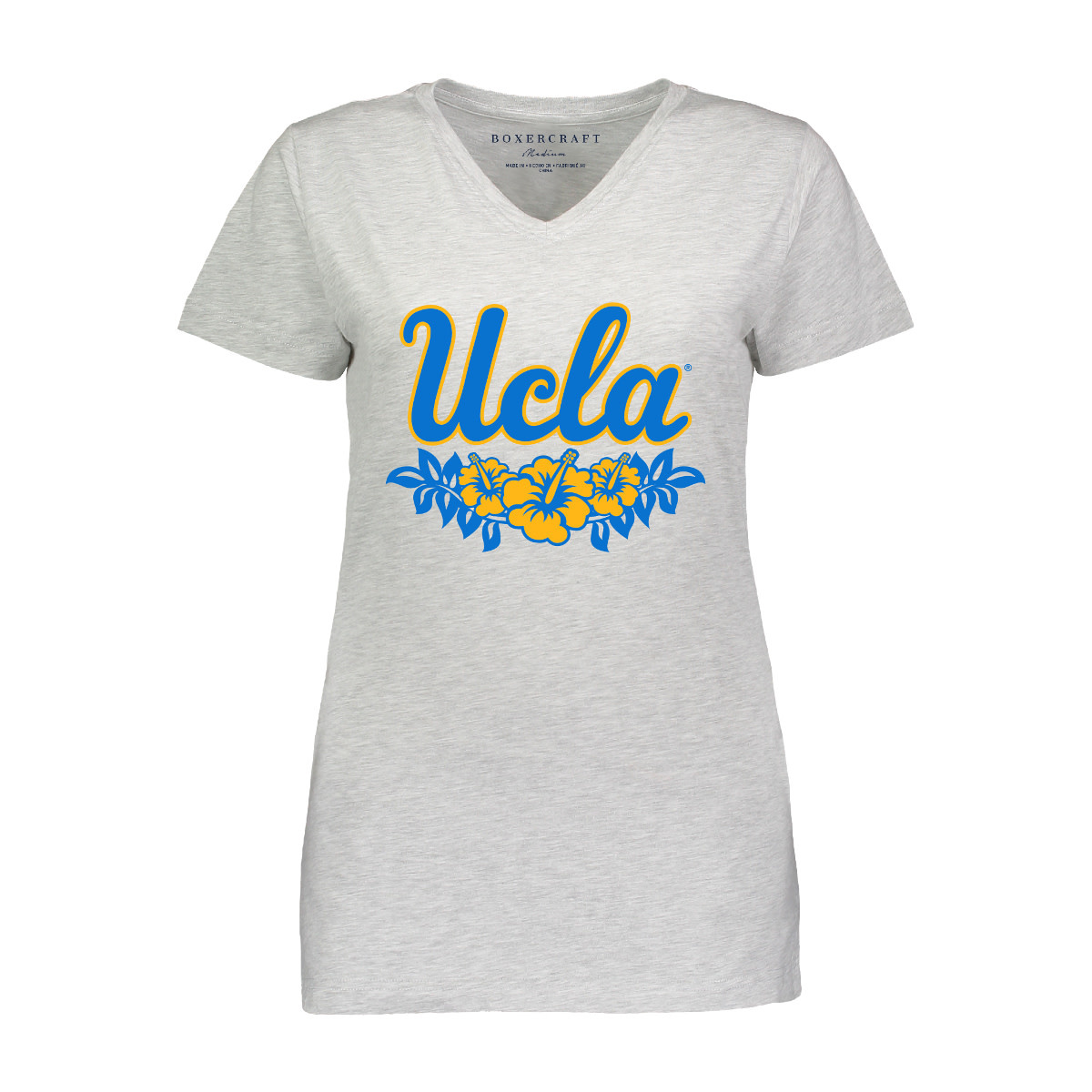Boxercraft UCLA Hibiscus Ladies V-Neck T-Shirt Oxford