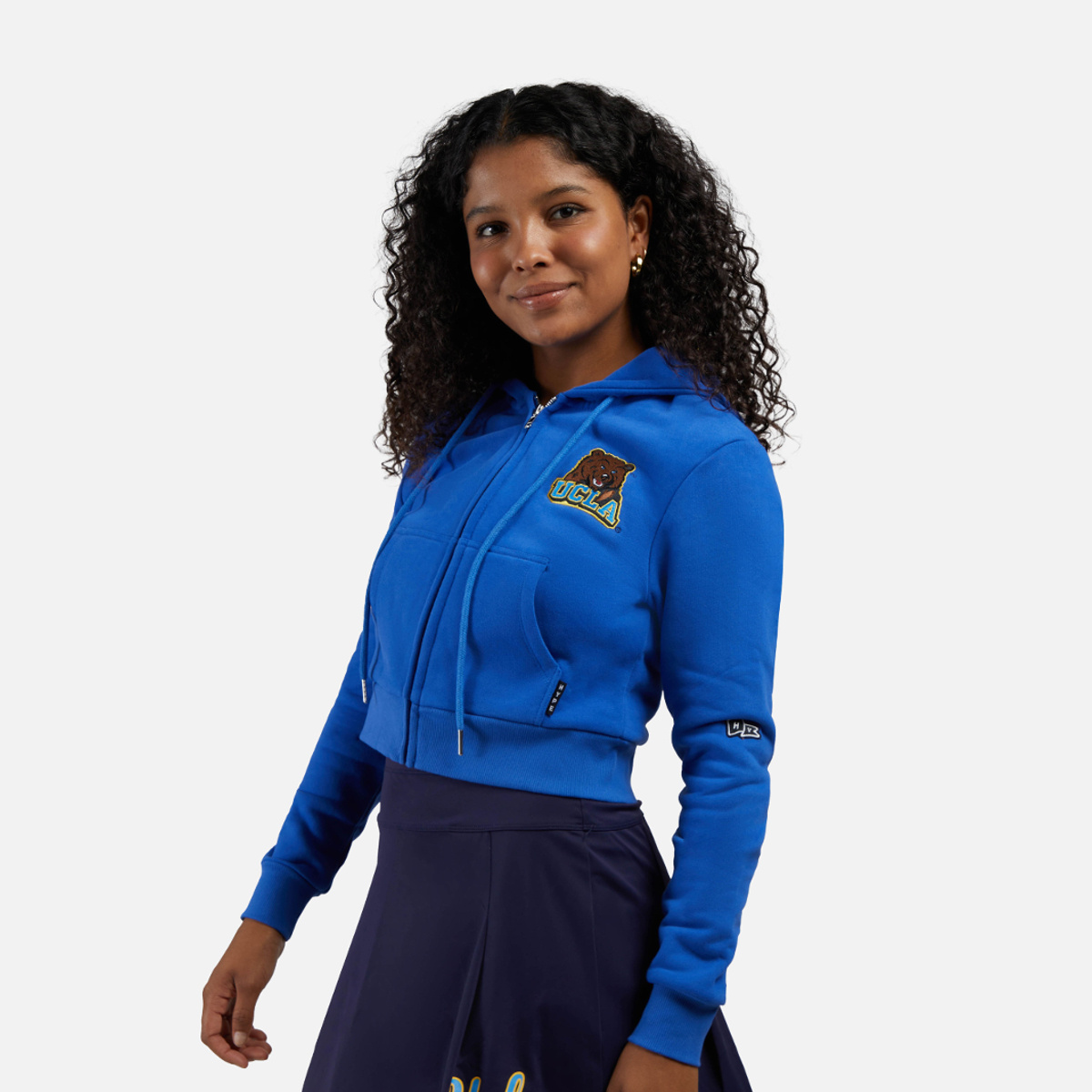 HYPE AND VICE Bear UCLA Mia Zip Sweater Hood Royal