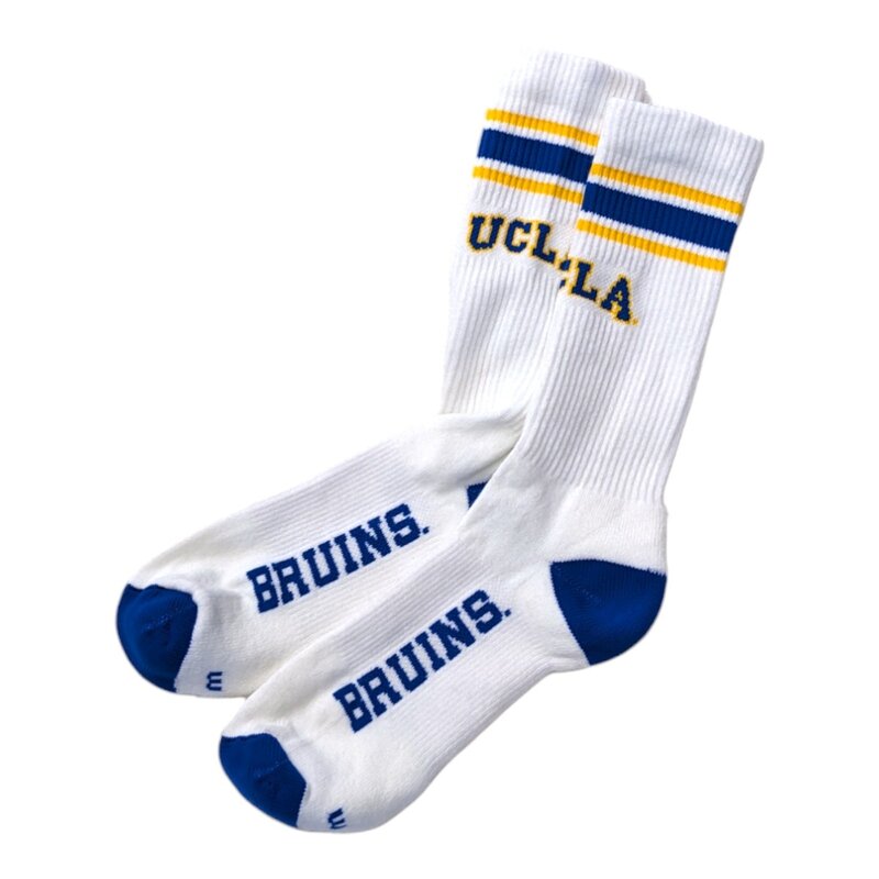 Twin City Knitting Co, inc Ucla Bruins Block Throwback Sock -  LC2365 White Medium