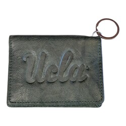 MCM Brands UCLA Script Leather ID Holder Green