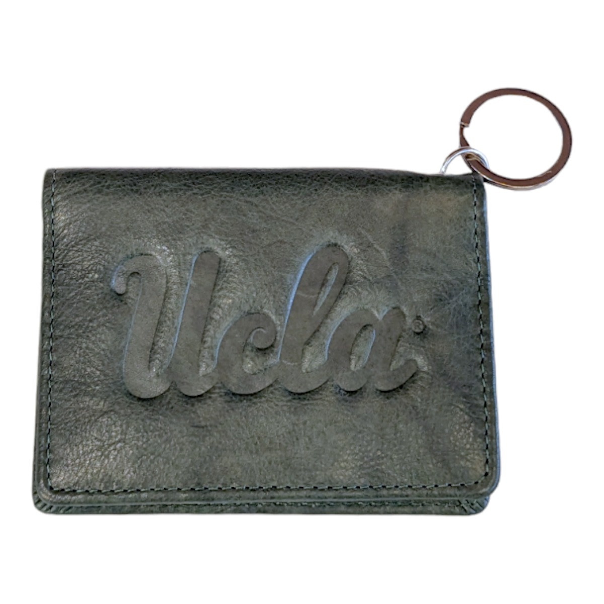 MCM Brands UCLA Script Leather ID Holder Green