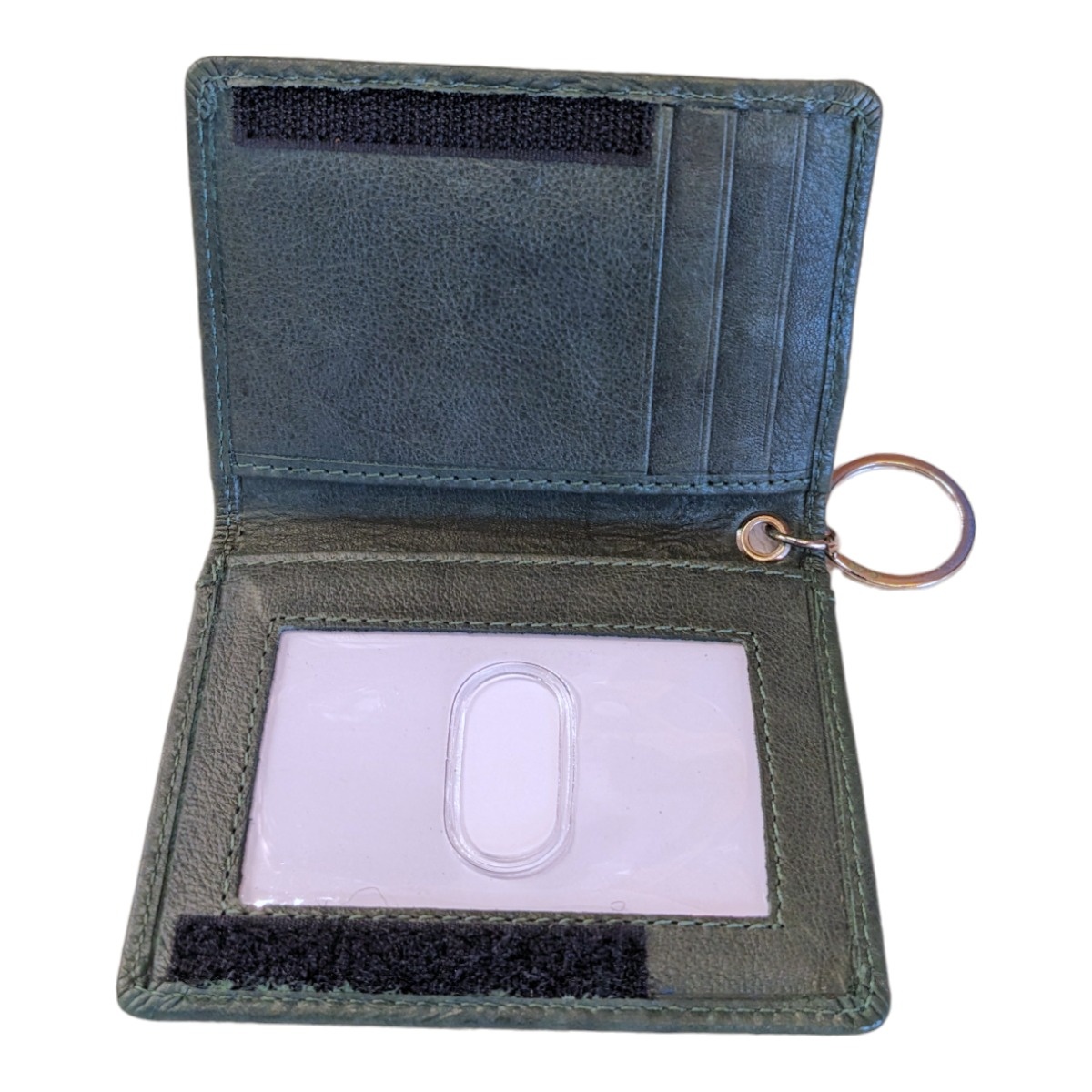 MCM Brands UCLA Script Leather ID Holder Green