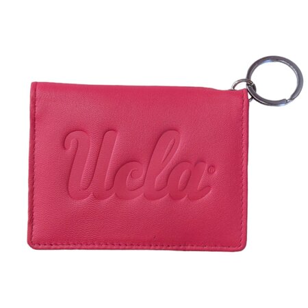 MCM Brands UCLA Script Leather ID Holder Fuchsia