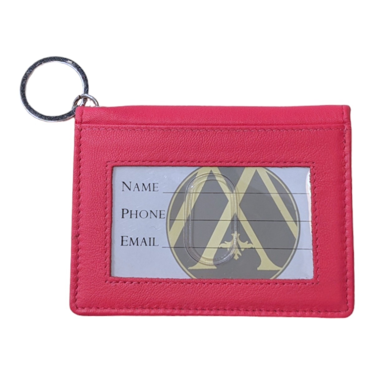 MCM Brands UCLA Script Leather ID Holder Fuchsia