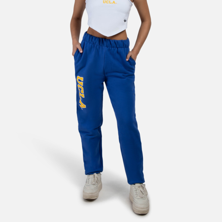 Ucla Script Ladies Lightweight Fleece Pant Navy - Campus Store