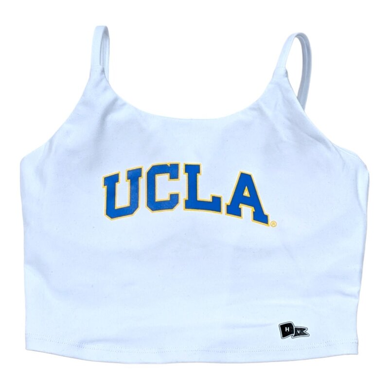 HYPE AND VICE UCLA Script Bra Tank Top White