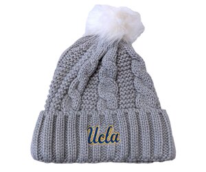 UCLA Script Grey Knitted Beanie - Campus Store