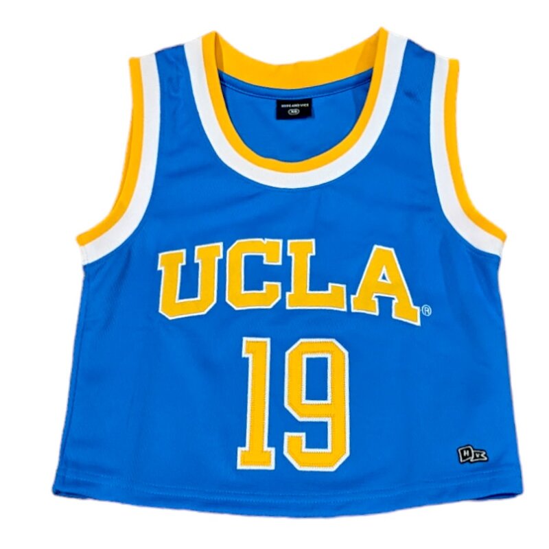 HYPE AND VICE UCLA Cropped Basketball Jersey Blue