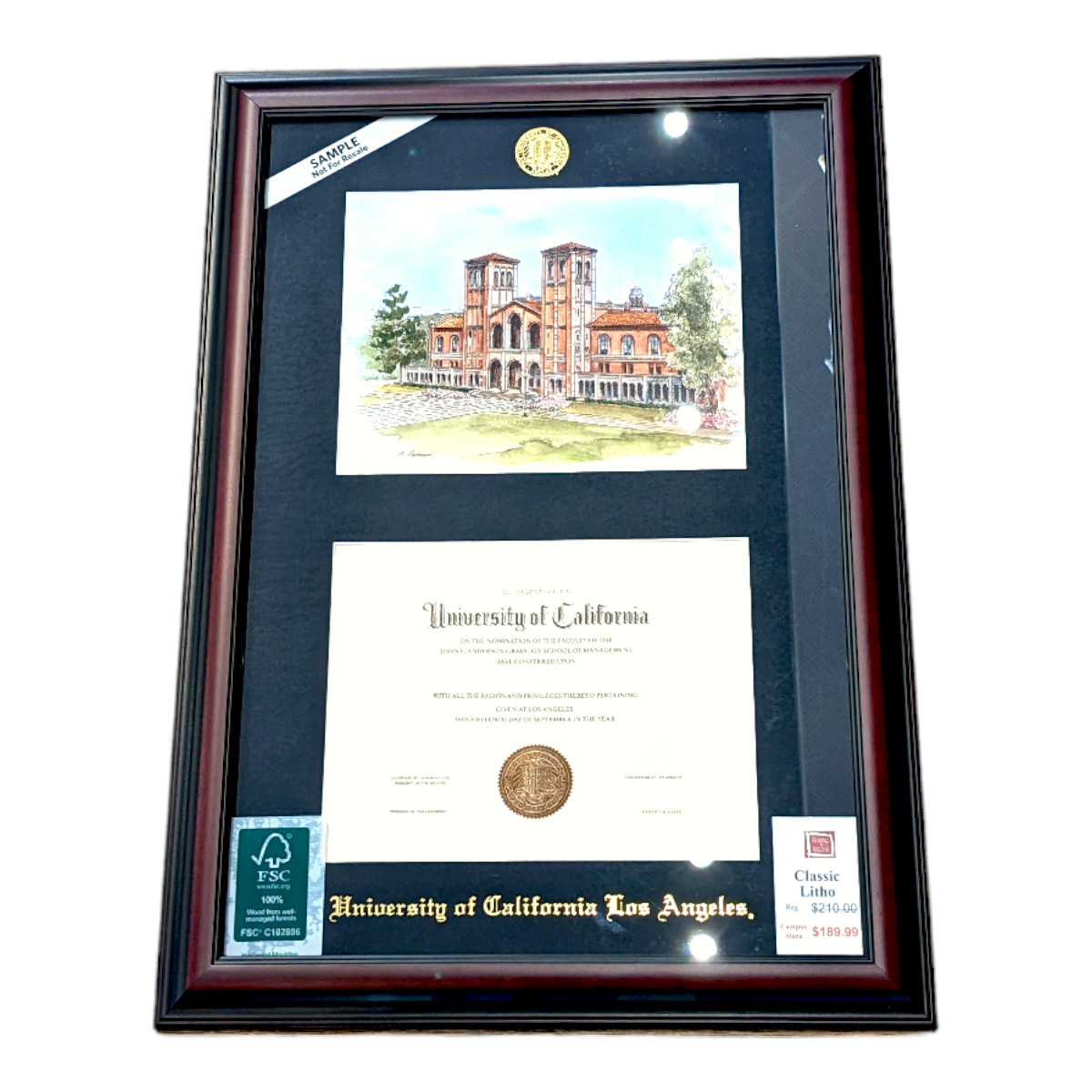 Framing Success UCLA Litho Classic Moulding Diploma Frame