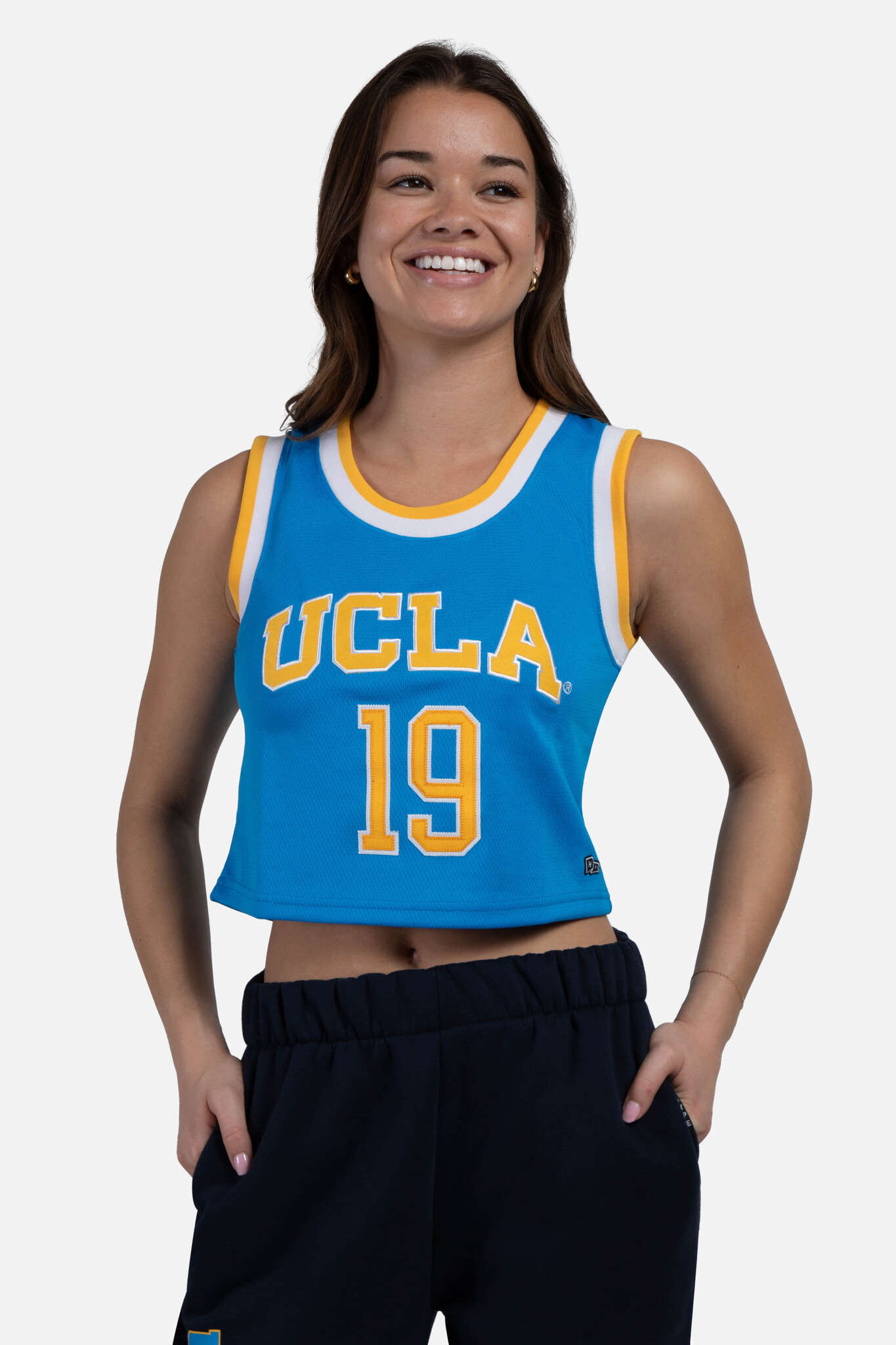 HYPE AND VICE UCLA Cropped Basketball Jersey Blue