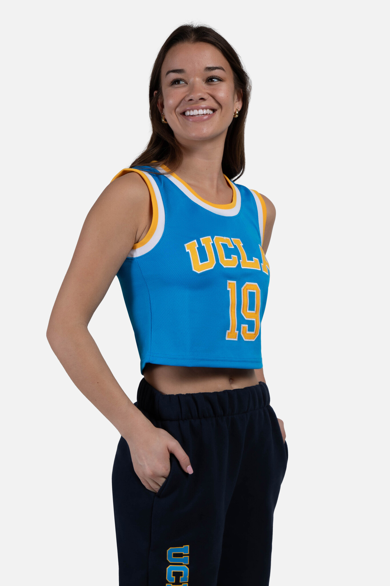 HYPE AND VICE UCLA Cropped Basketball Jersey Blue