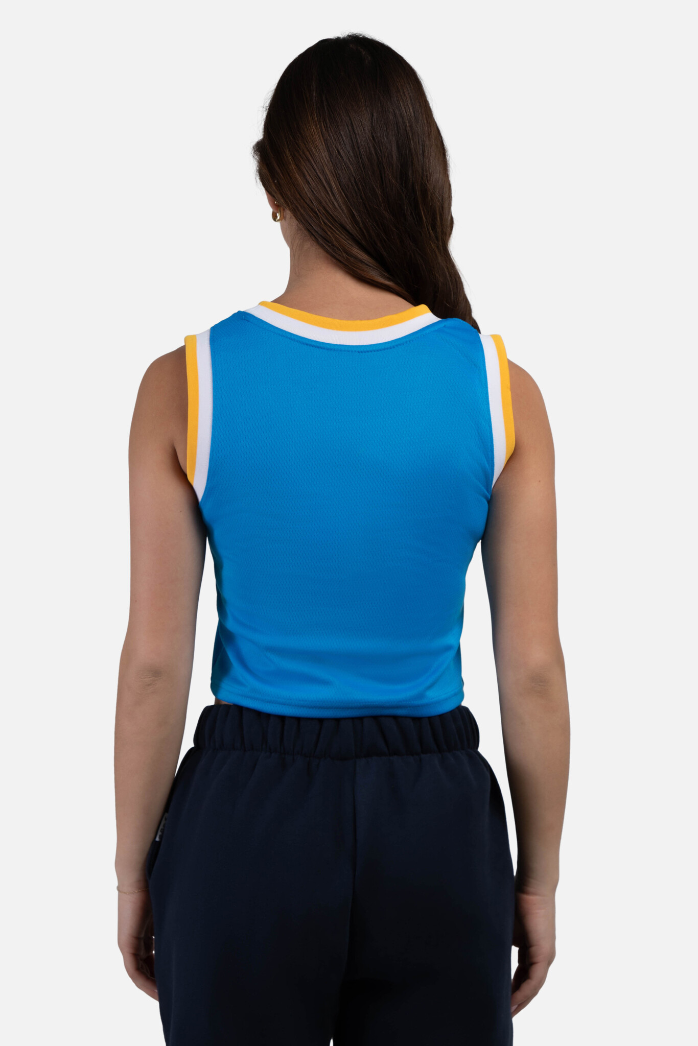 HYPE AND VICE UCLA Cropped Basketball Jersey Blue