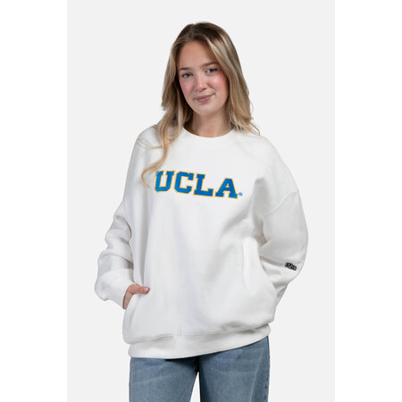 HYPE AND VICE UCLA Block Offside Crewneck White