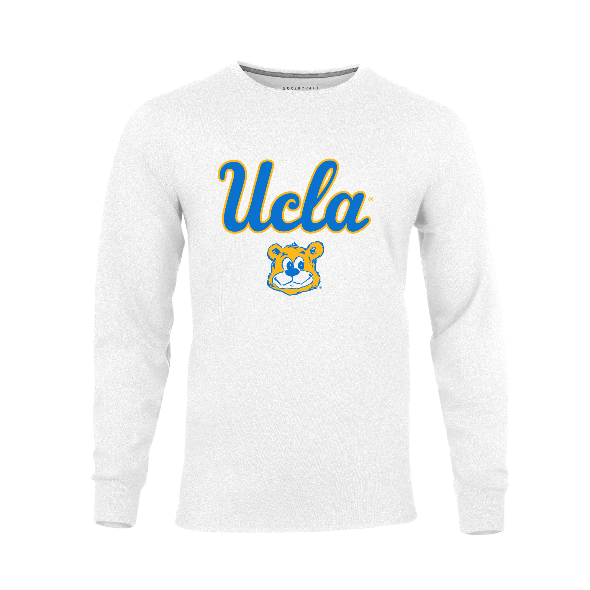 Boxercraft UCLA Script Retro Bear White Long Sleeve