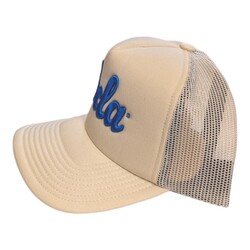 Mitchell & Ness UCLA Script NCAA Evergreen Trucker Snapback Cream Cap