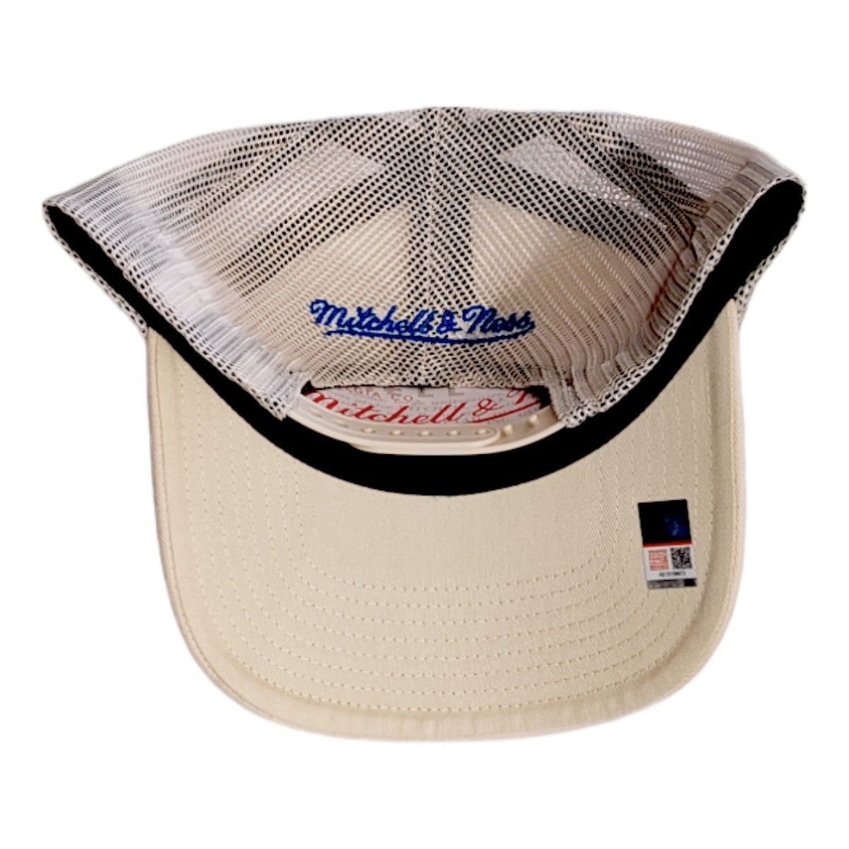 Mitchell & Ness UCLA Script NCAA Evergreen Trucker Snapback Cream Cap