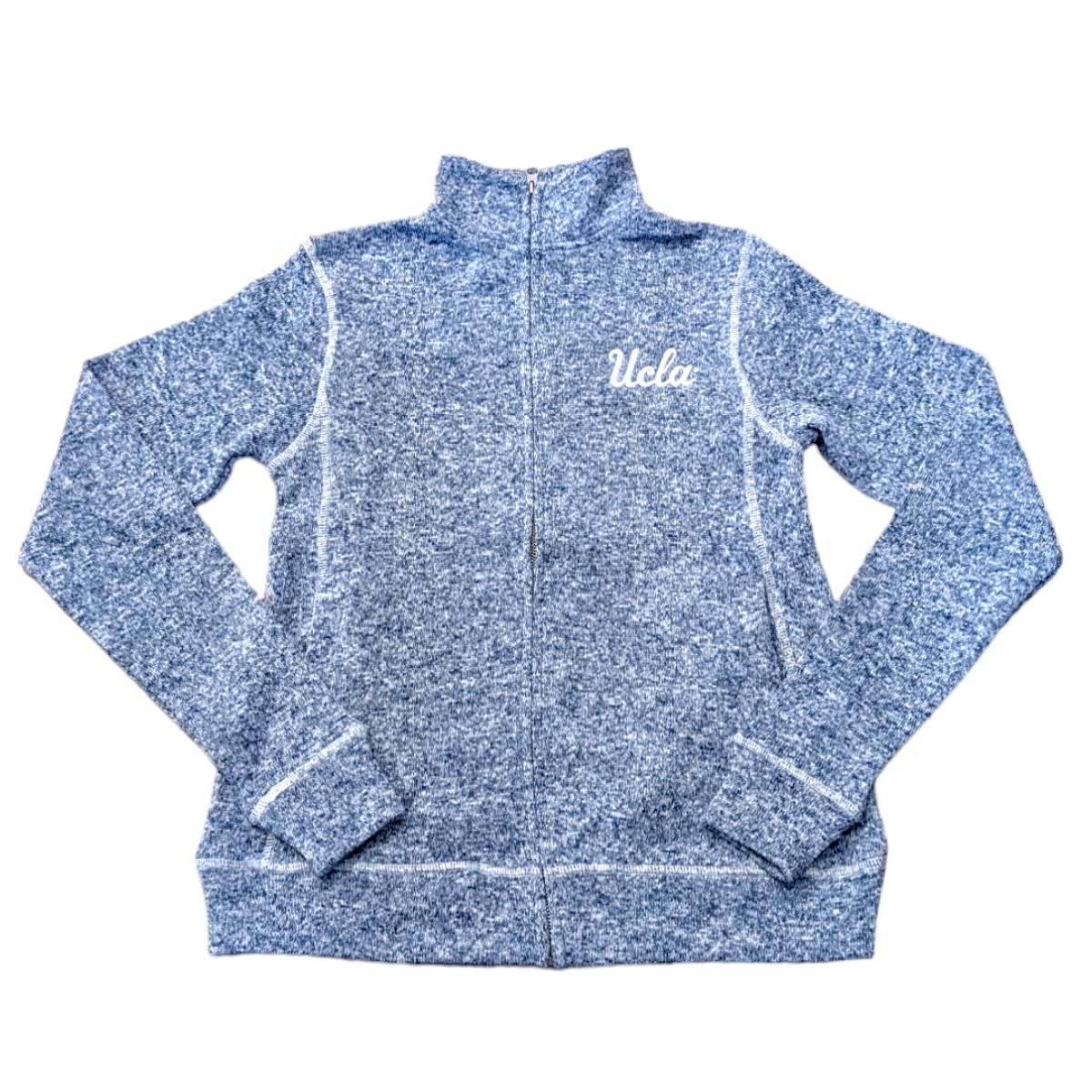 Boxercraft UCLA Script Ladies Alpine Full Zip Navy Heather