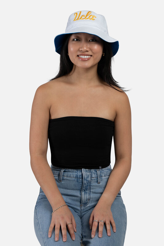 HYPE AND VICE UCLA Script WHT/ UCB Reversible Bucket Hat