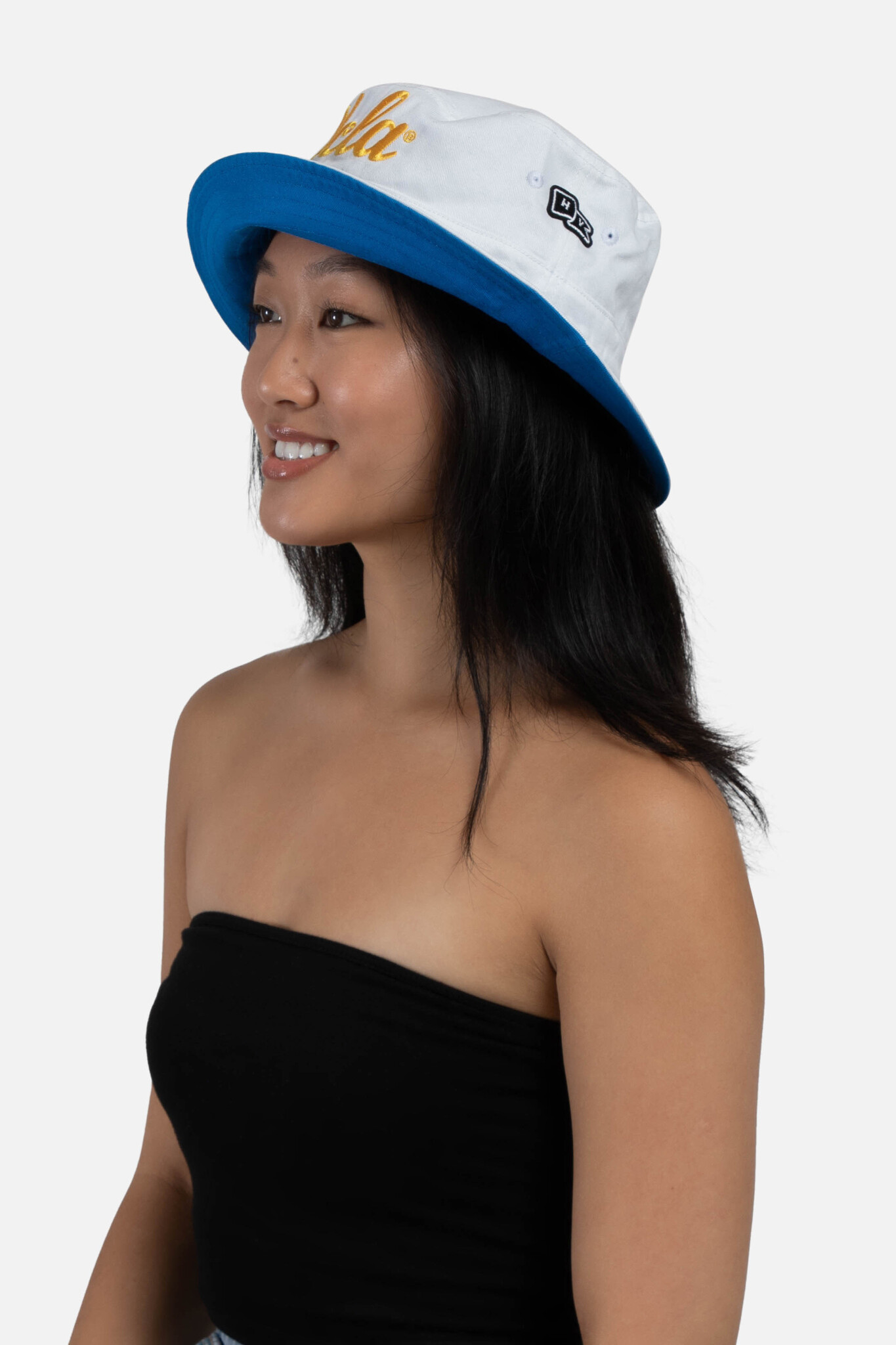HYPE AND VICE UCLA Script WHT/ UCB Reversible Bucket Hat