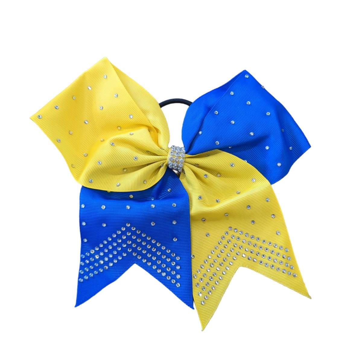 Cheerleader Hair Bows Ponytail Holder Rhinestones