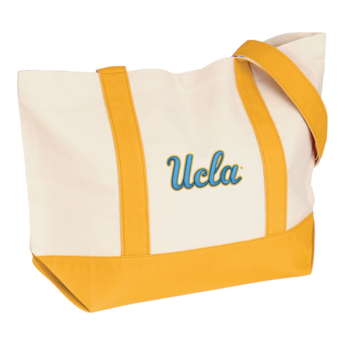 MCM Brands UCLA Script Snap Tote Bag Gold