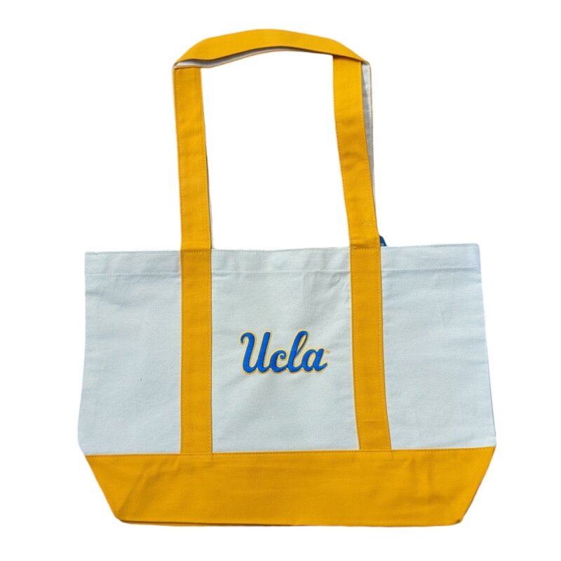 MCM Brands UCLA Script Snap Tote Bag Gold