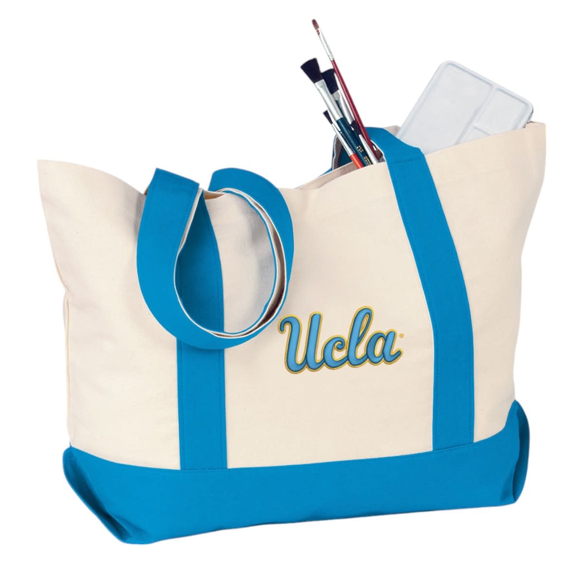 MCM Brands UCLA Script Snap Tote Bag Aqua