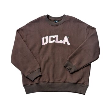 HYPE AND VICE UCLA Pink Block Offside Crewneck Brown