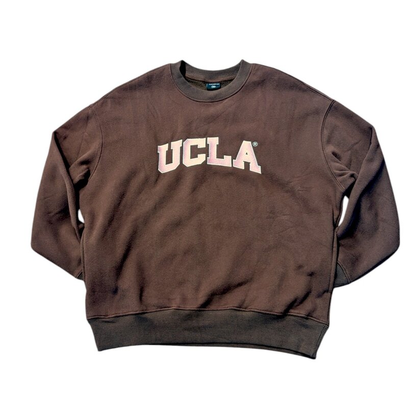 HYPE AND VICE UCLA Pink Block Offside Crewneck Brown