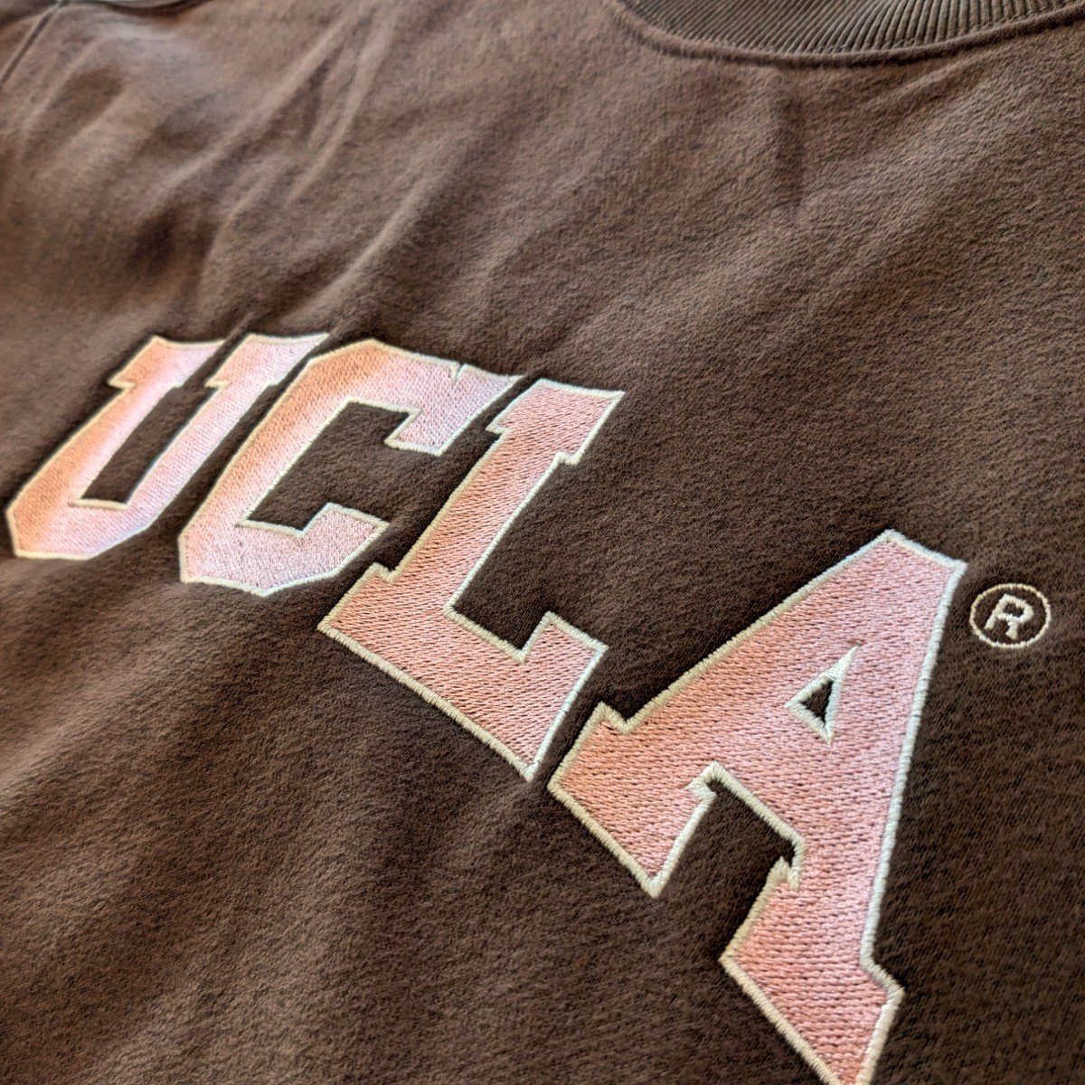 HYPE AND VICE UCLA Pink Block Offside Crewneck Brown
