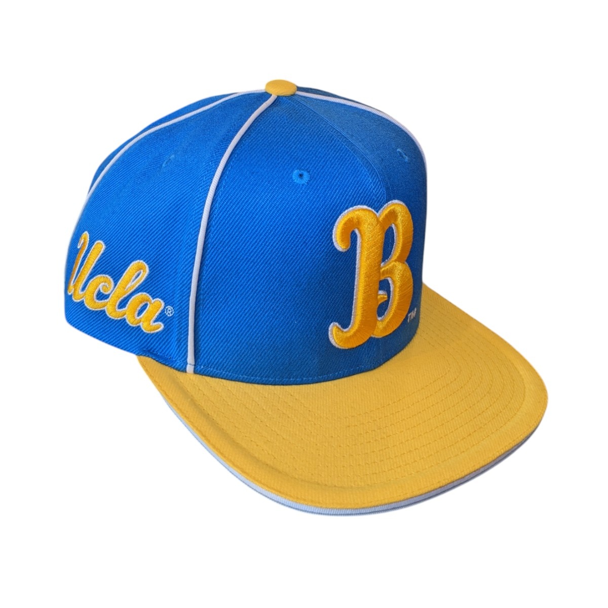 Mitchell & Ness B and UCLA Script NCAA Pipe Snapback Blue