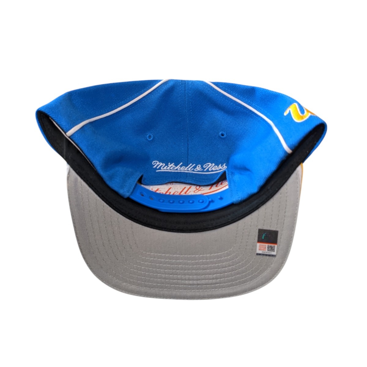 Mitchell & Ness B and UCLA Script NCAA Pipe Snapback Blue