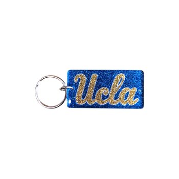 Wincraft UCLA Script  Blue/Gold Inlaid Rectangel Key Chain