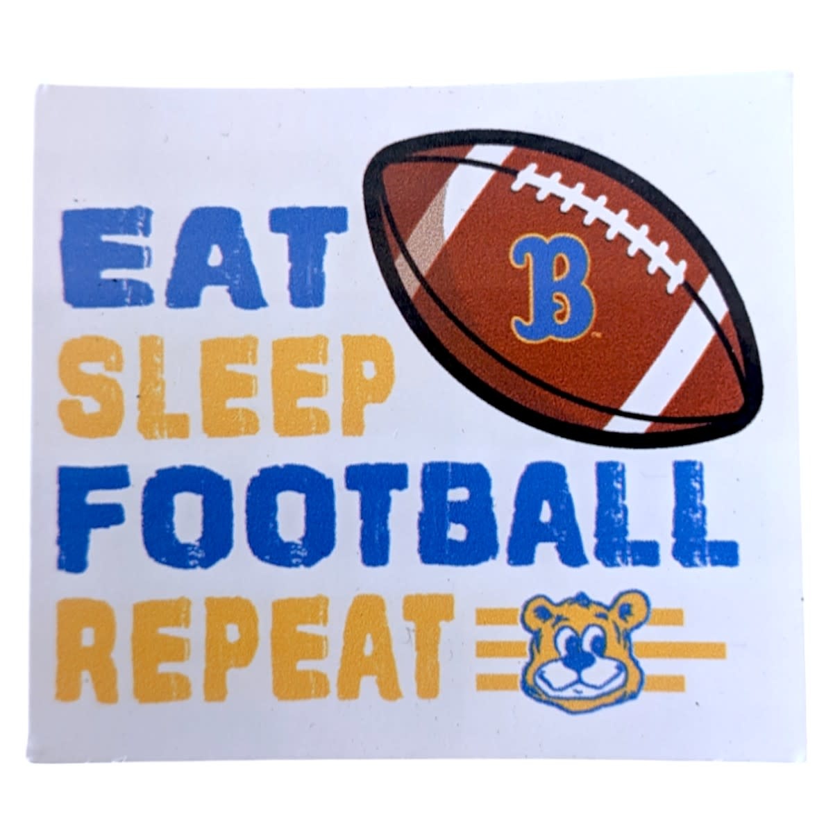 Spirit Products UCLA  Joe Bear Football sticker 3X3