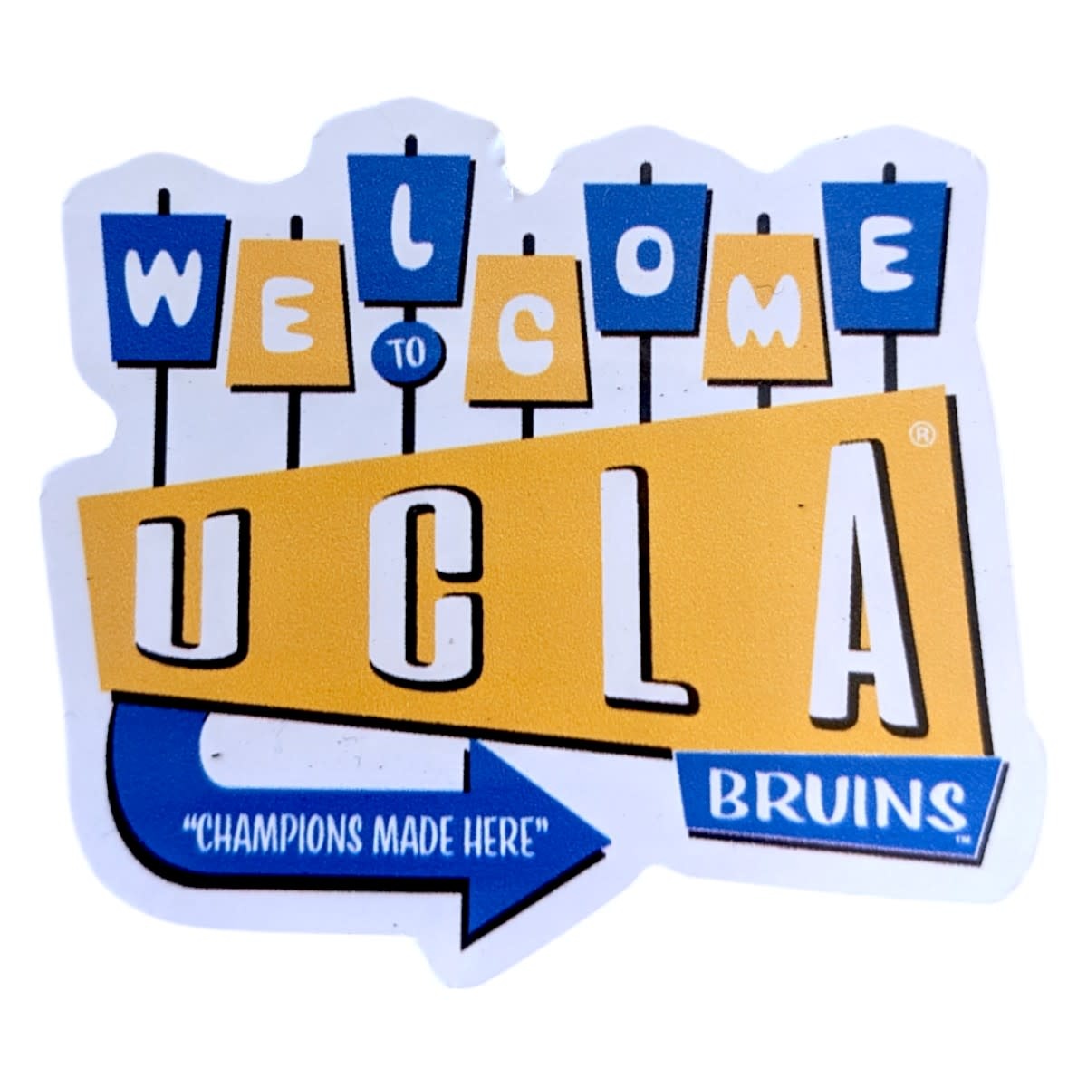 Spirit Products UCLA Welcome Sign sticker 3X3