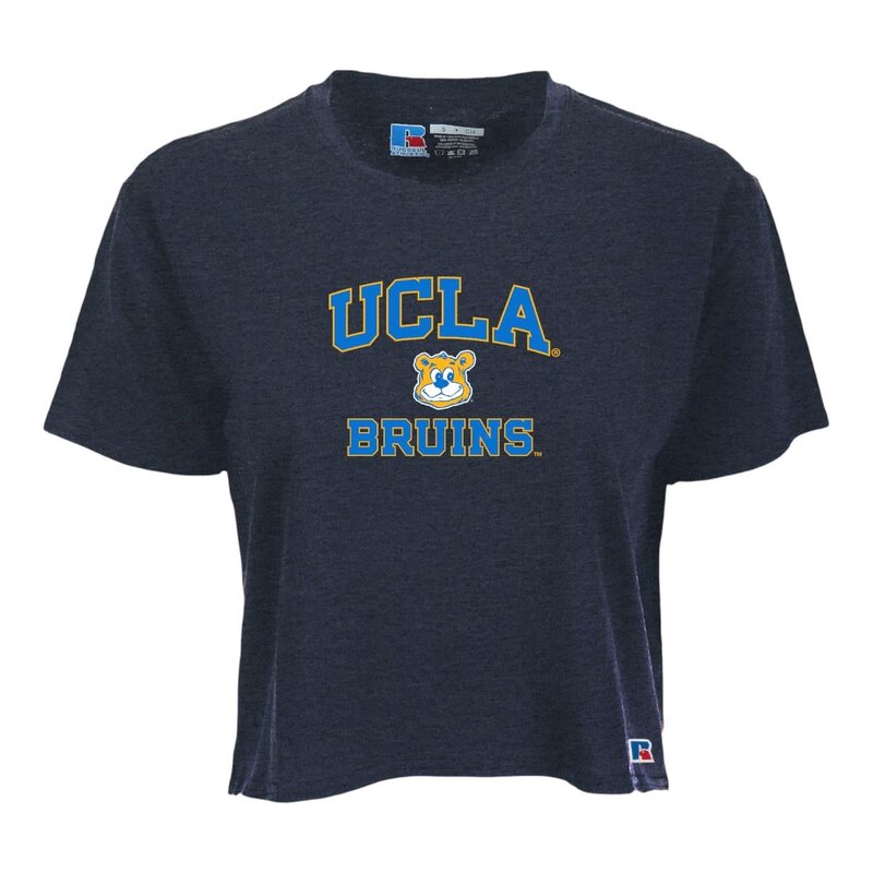 Russell Athletic UCLA Bruins  Joe Bear Ladies Cropped Tee Black Heather