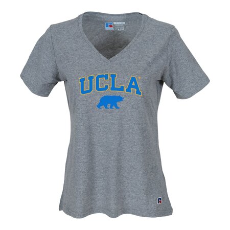 Russell Athletic UCLA Block Bruin Ladies V-Neck Tee Oxford