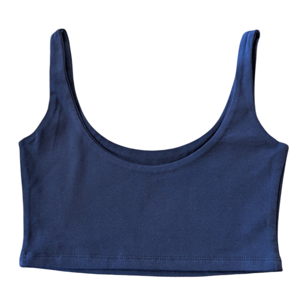 HYPE AND VICE UCLA Script Scoop Neck Crop Top Navy