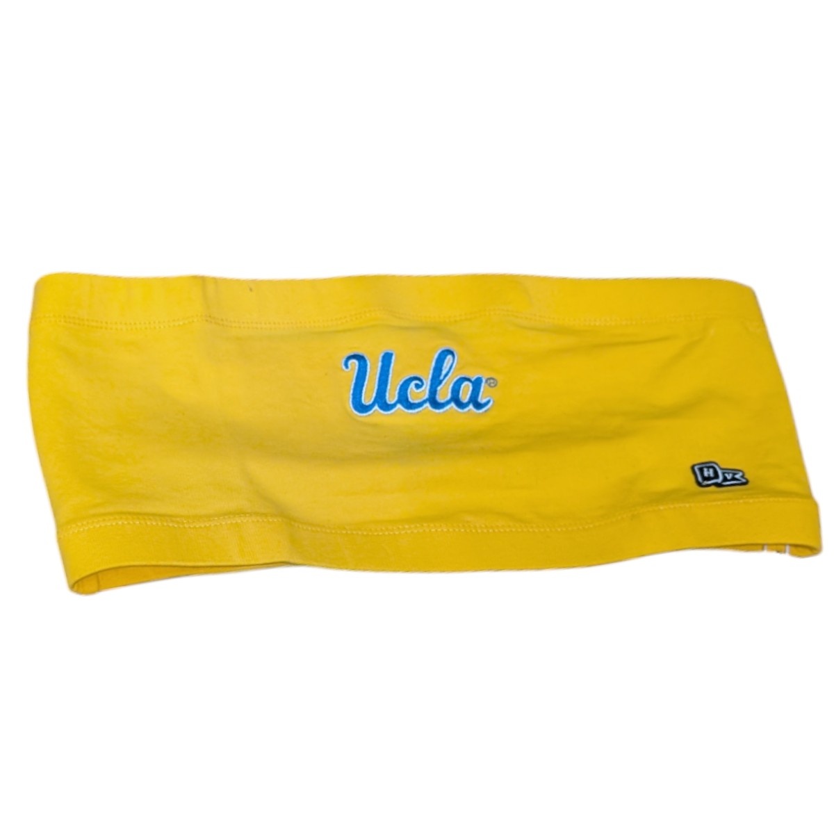 HYPE AND VICE UCLA Script Yellow Bandeau Top