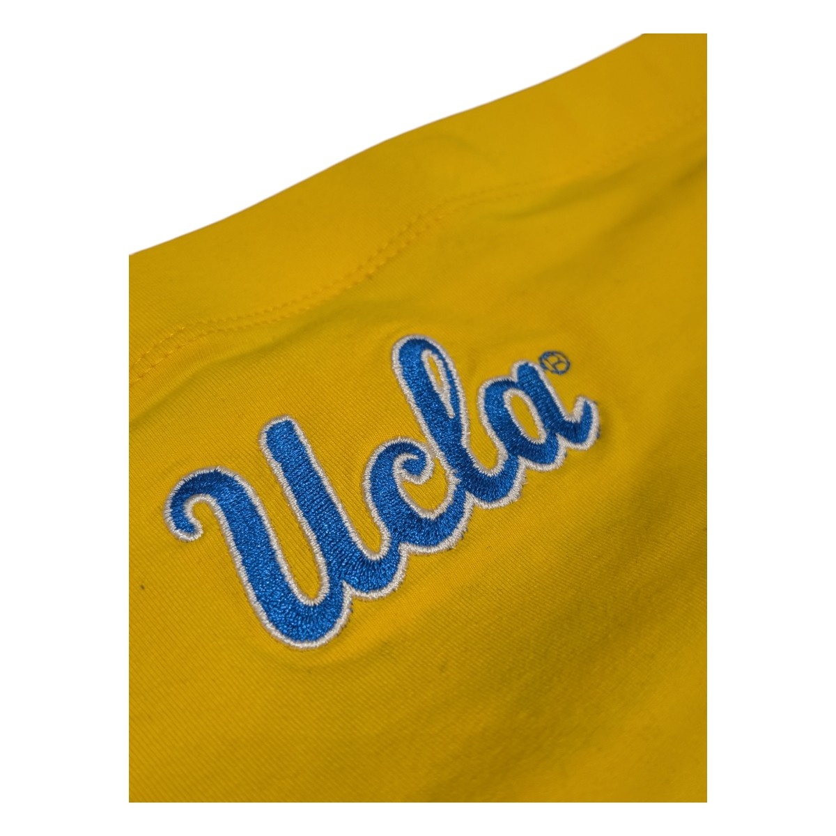 HYPE AND VICE UCLA Script Yellow Bandeau Top