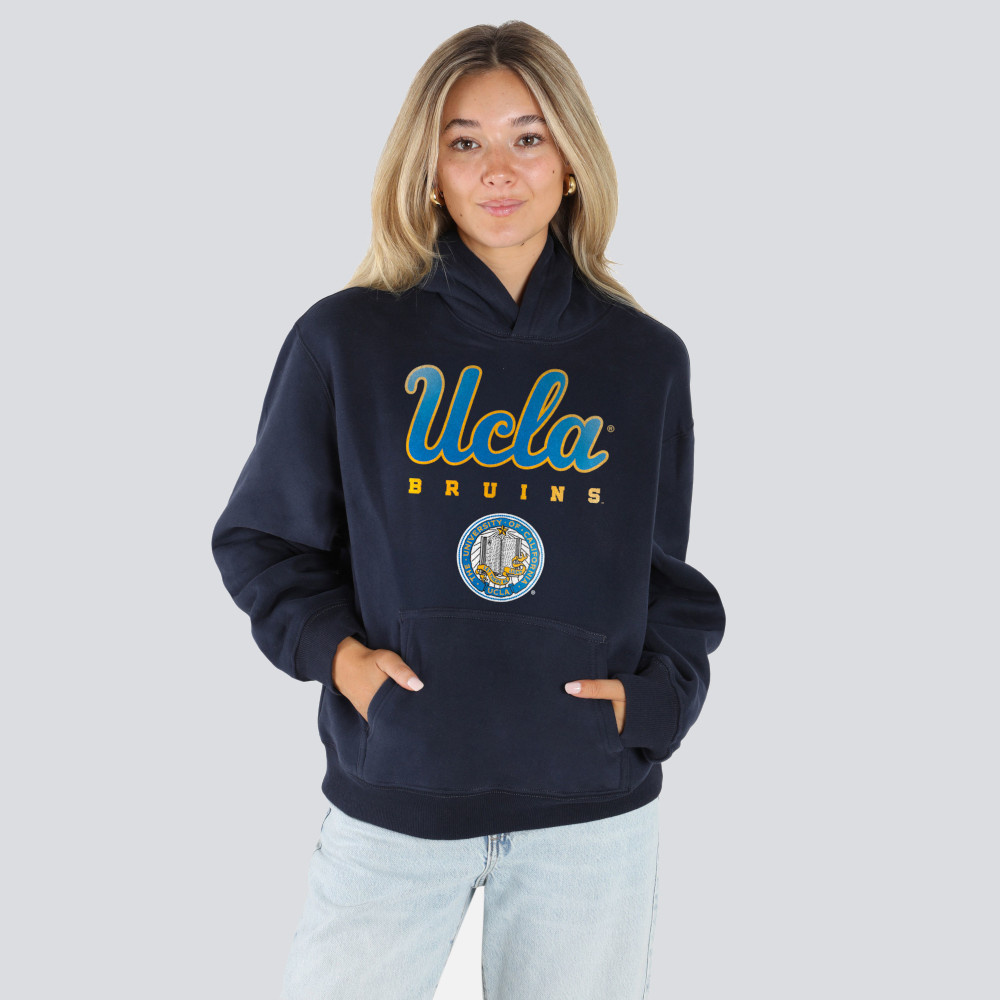 HYPE AND VICE UCLA Script Seal Classic Hoodie Navy