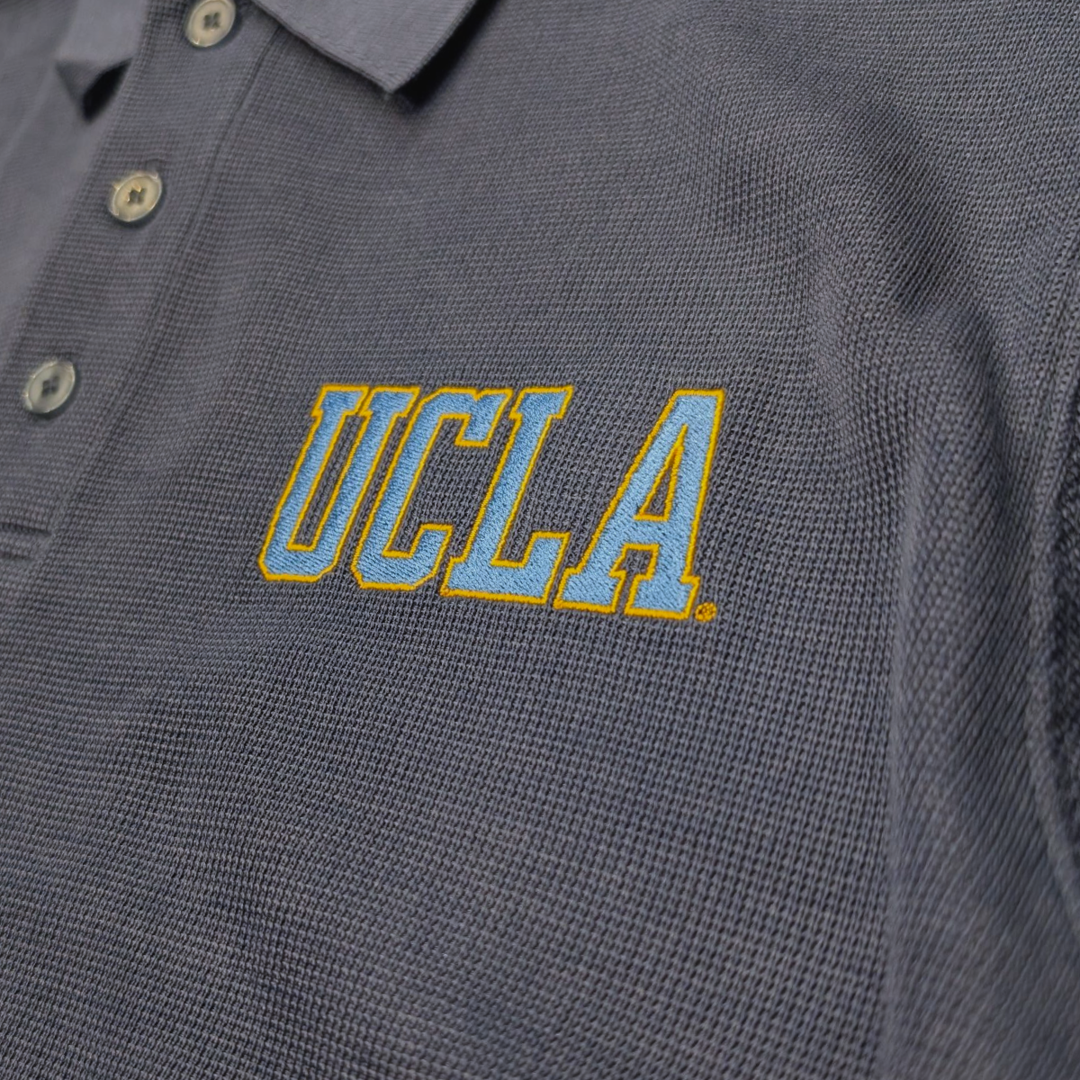 Vantage UCLA Tall Mark Silk Polo Long Sleeve Ocean