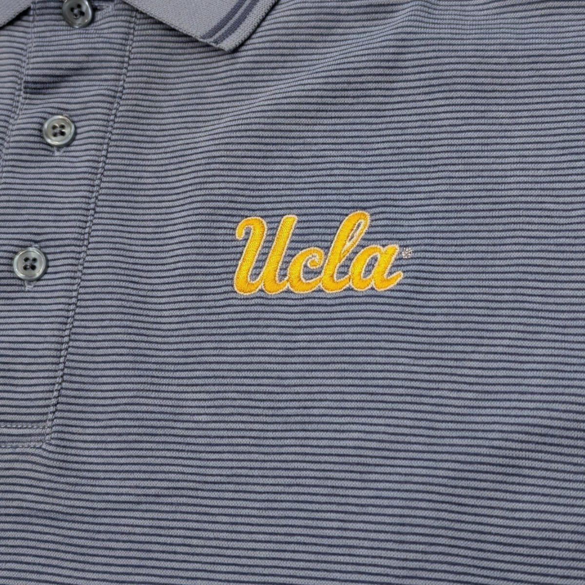 Vantage UCLA Script Micropima Ottoman Stripe Polo Bay Blue