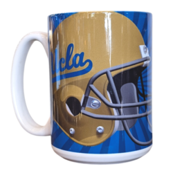 UCLA Script Helmet 15oz Burst Sublimated Mug