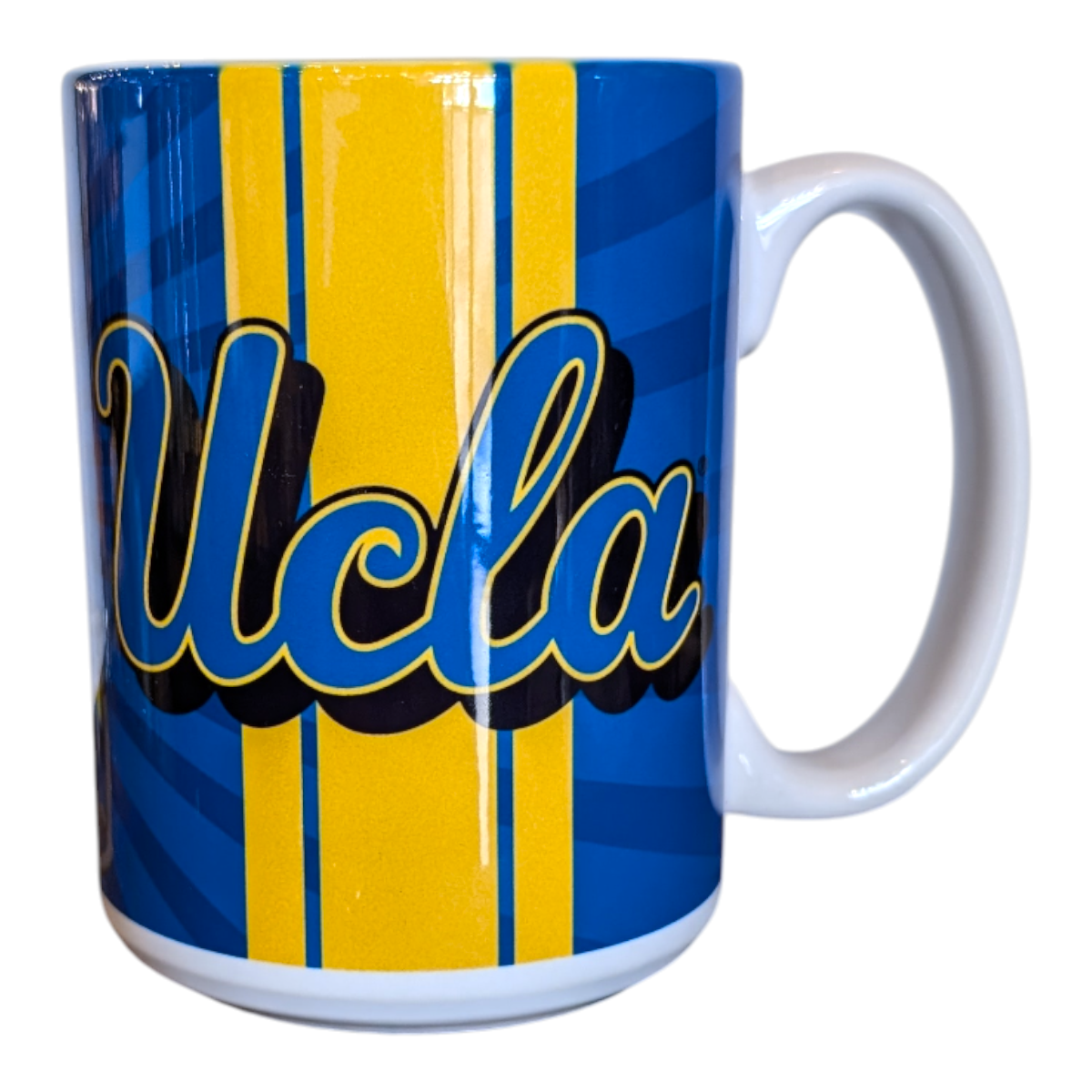 UCLA Script Helmet 15oz Burst Sublimated Mug