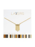 Layers Gold Hanging Bars Layers Necklace